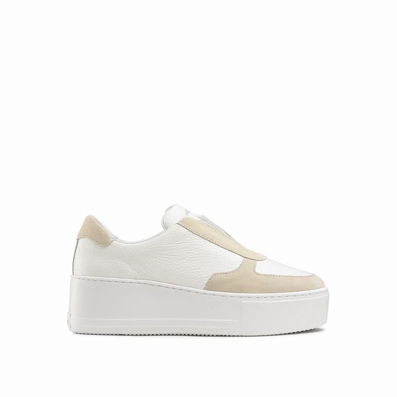 Russell & Bromley Park Ave Flatform Laceless Sneakers Women's White [GLD4280BK]